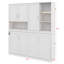 Lit mural peu encombrant avec armoire supérieure et tablettes intégrées-643638815