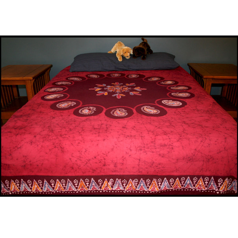 Couvre-lit en coton , Rouge, Couvre-lit grand