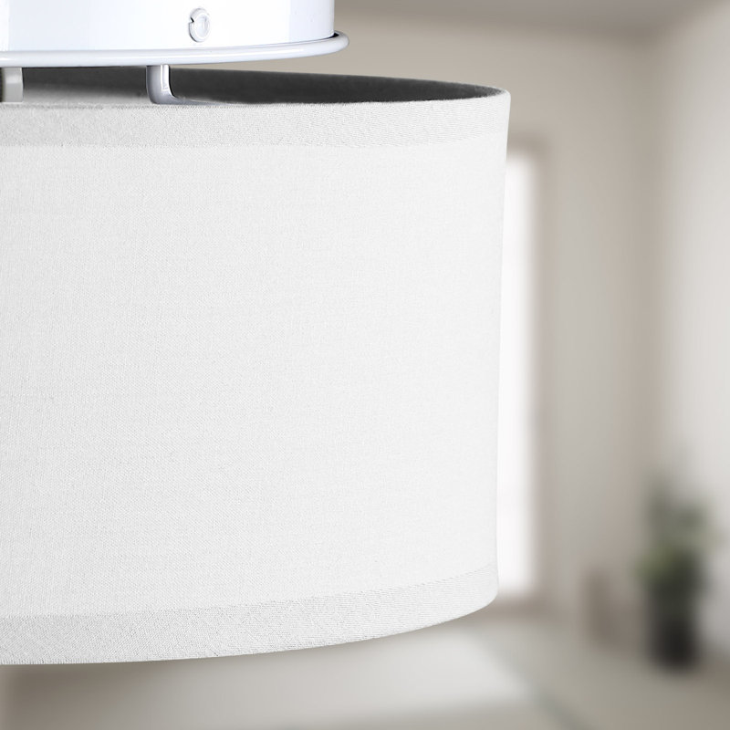 1-Light Flush Mount, White, 12.5cm H x 30cm W x 30cm D