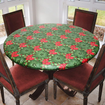 Julani Christmas Flower Vinyl Tablecloth