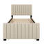 Cadre de lit simple avec lit gigogne, cadre de lit tapissier en velours, lit gigogne simple avec tête de lit-221881565