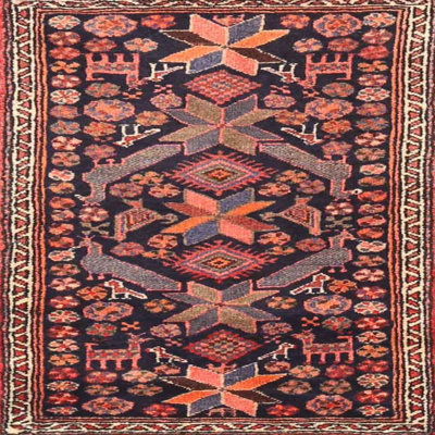 Tapis traditionnel rouge / bleu