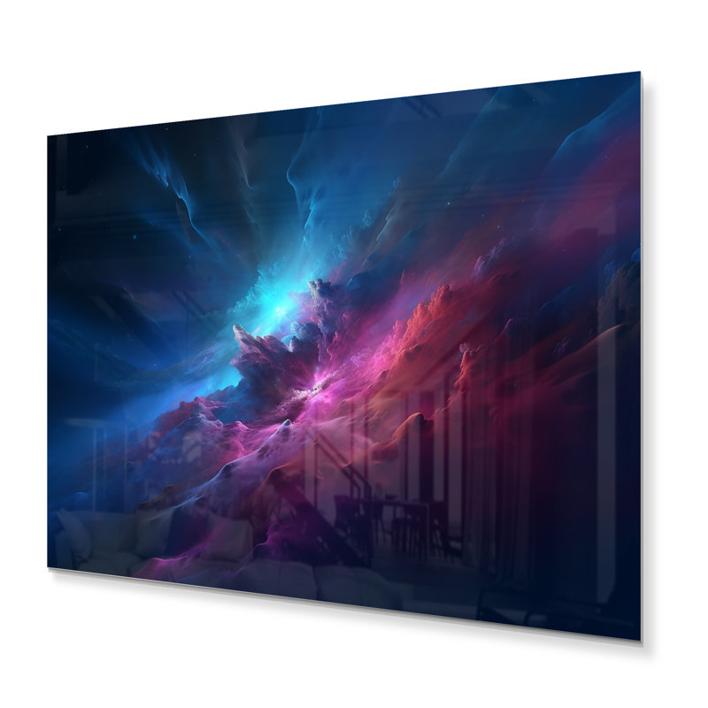 Abstract_Night_Sky_In_ The_Upper_Atmosphere II, abstrait, ciel nocturne dans la haute atmosphère II, impression sur métal