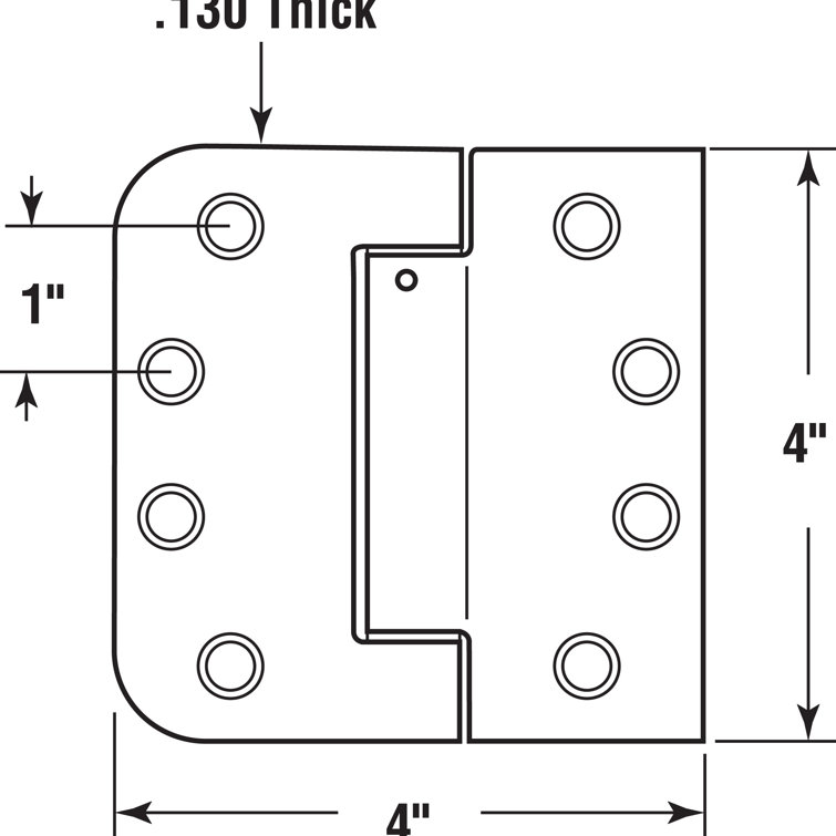 Basics Self-Closing Door Hinge, 3.5 Inch x 3.5 Inch, 1 Piece, Satin  Nickel