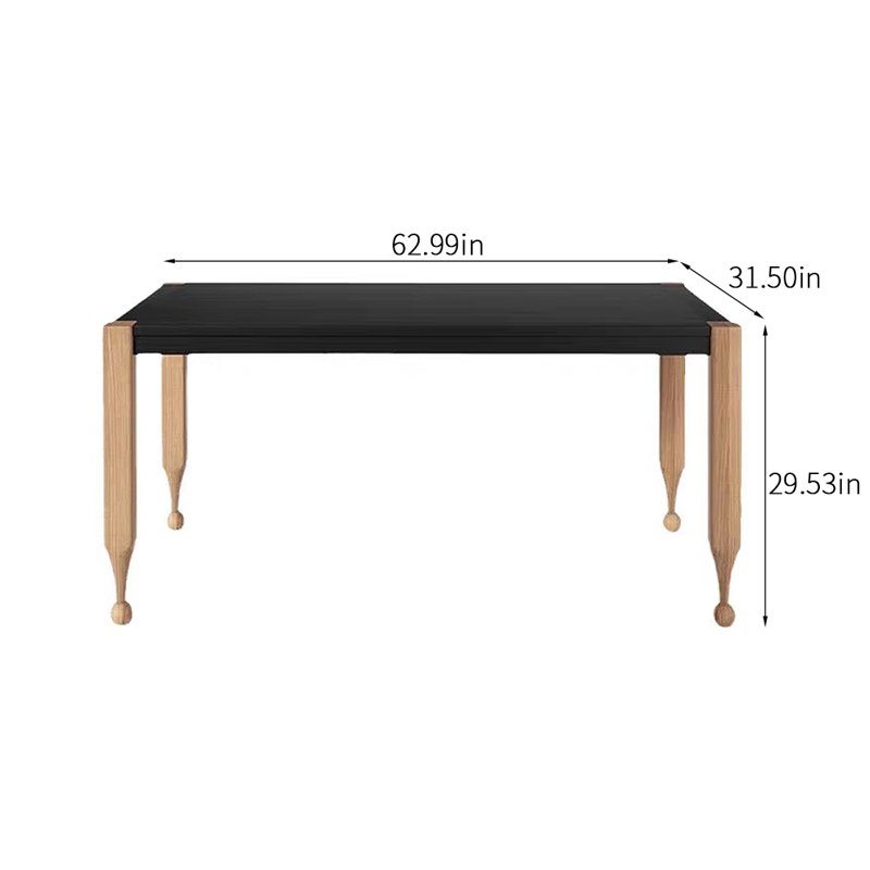 Etosha Pine Solid Wood Dining Table, 31.5" W x 62.99" L