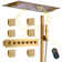 Rodeo 36-Inch LED & Music Rainfall Thermostatic Shower System with Slide Bar and 2-in-1 Handheld