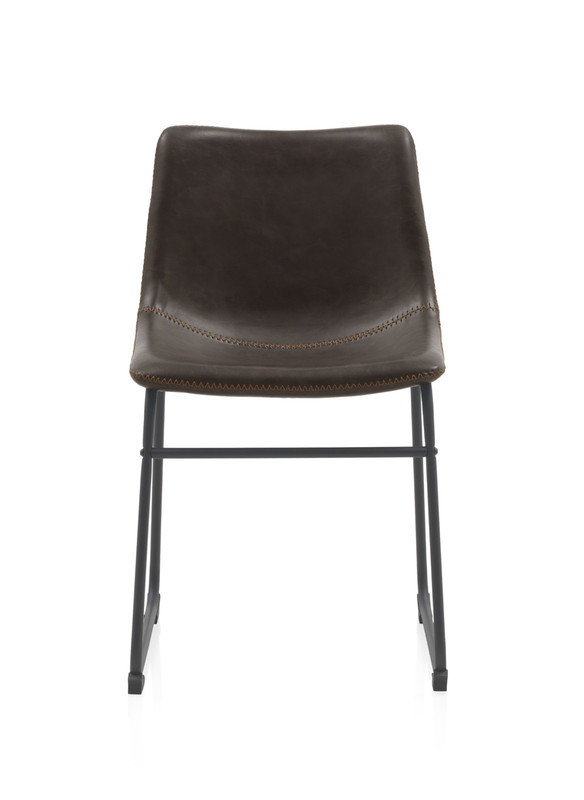Upholstered Dining Chair, Dark Brown