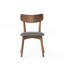 Ensemble de 2 chaises de salle à manger rembourrées gris foncé Mid-Century