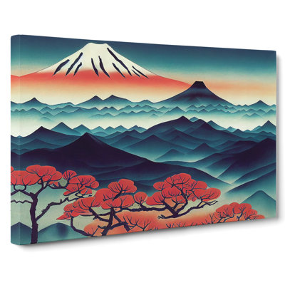 Placid Japanese Mountains - Wrapped Canvas Print