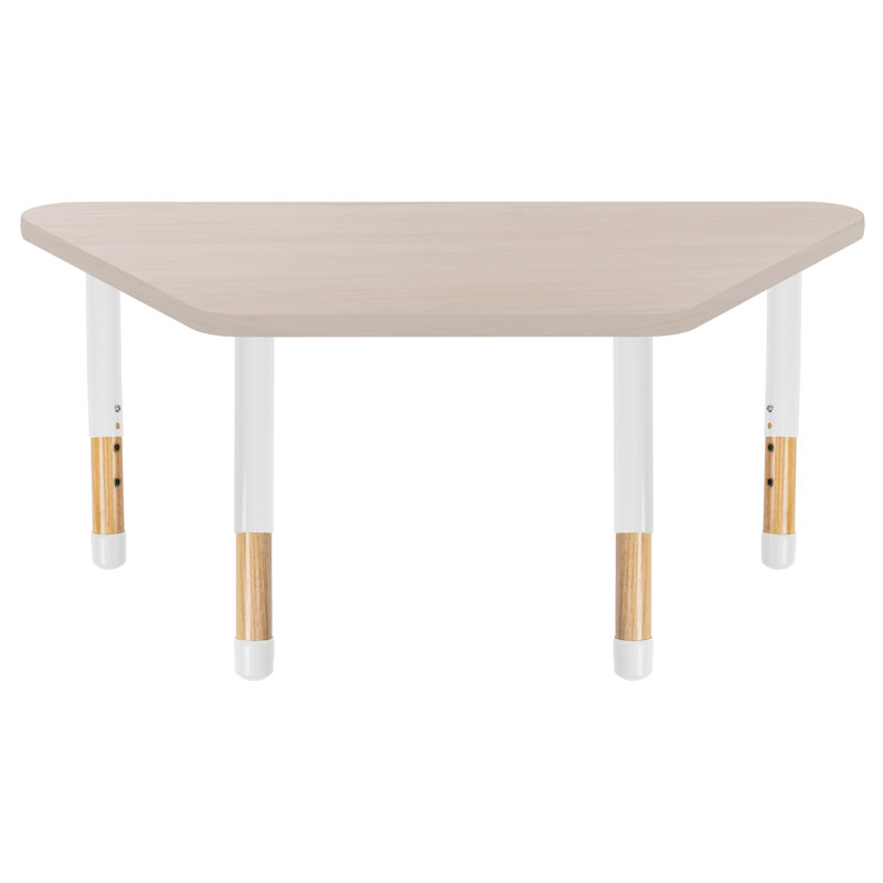 Table d'activité thermofusionnée 30 "x 60" avec pieds réglables en bois épais - Sable asiatique / blanc / naturel, Asian Sand