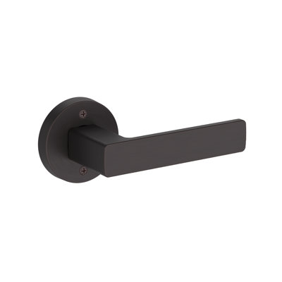 Sharpewood Passage Lever with Contemporary Round Rose in Venetian Bronze