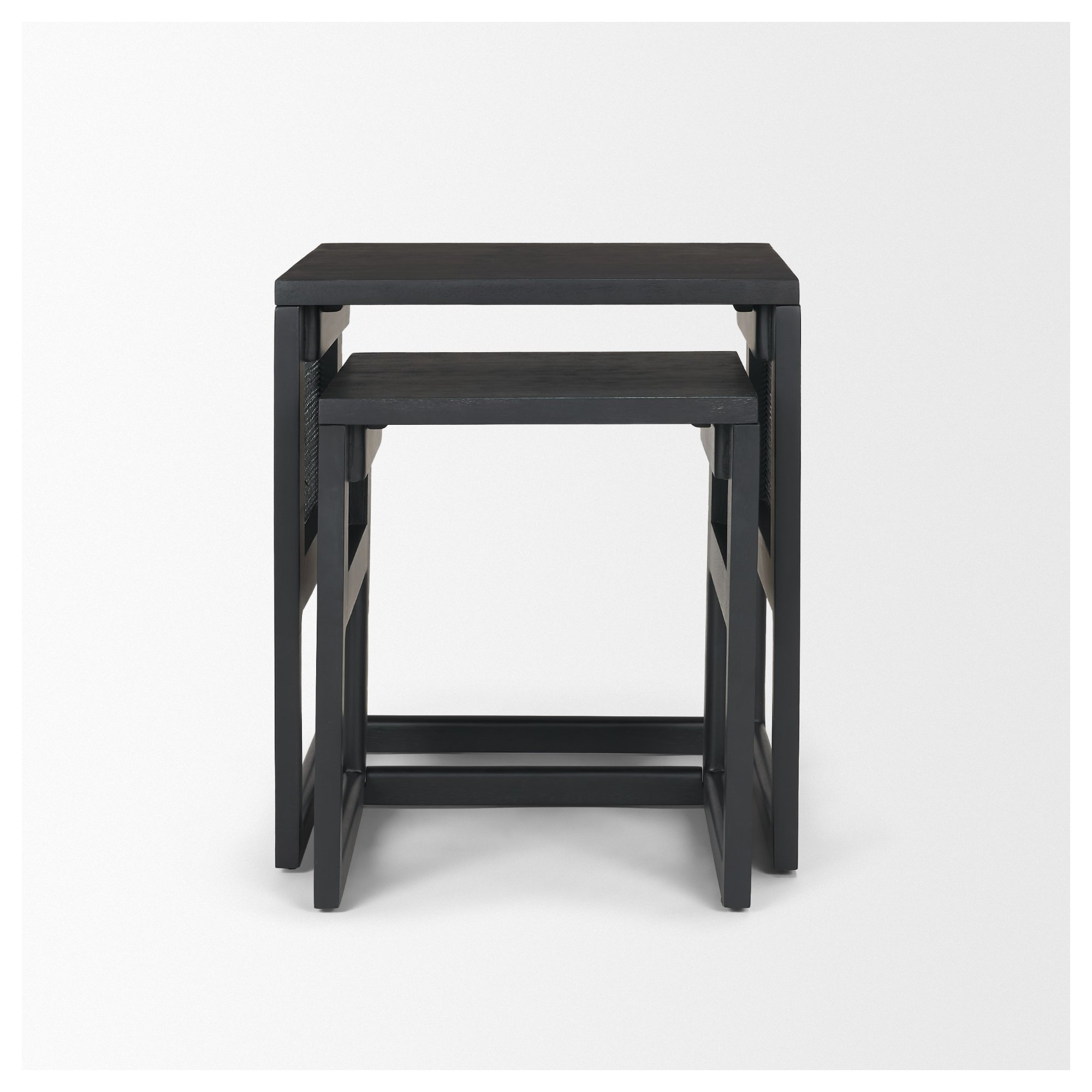 Cinna Solid Wood Nesting End Table, Black