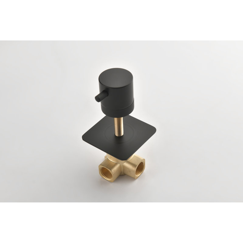 3/4" Cast Metal Volume Control Shower Valve - Brass, Matt Black Finish, Adjustable , High Flow, Design