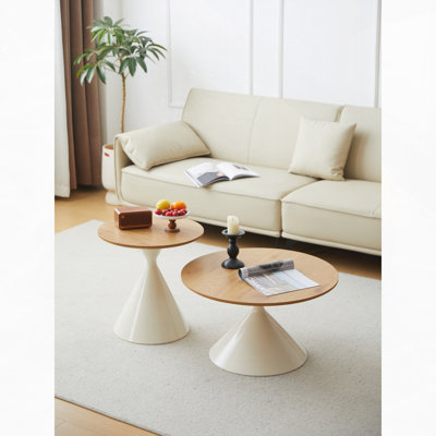 TABLE RONDE BLANC + BOIS