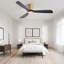 Ventilateur de plafond d'intérieur de 52 pouces sans lumière 3 pales en bois massif à télécommande réversible à moteur à courant continu pour le salon-946633910-946633913