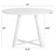 5 meubles de salle à manger - table ronde blanche avec 4 chaises en velours rembourrées