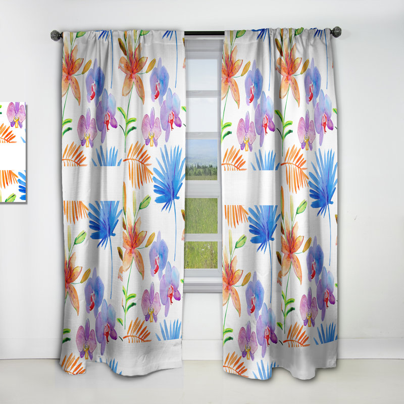 Panneau de rideau simple occultant monochrome Mid-Century, L 52 po x L 63 po