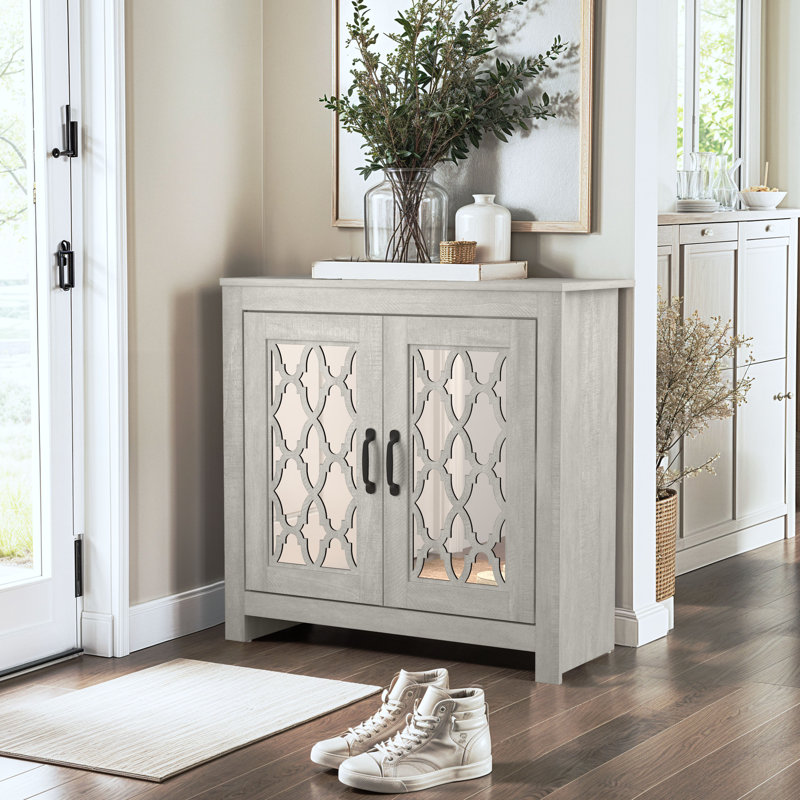 Chessani 12 Pair Shoe Storage Cabinet, Dusty Gray Oak