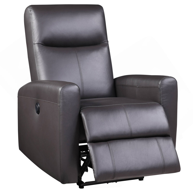 Fauteuil inclinable électrique brun avec accoudoirs carrés