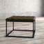 Repose-pieds avec capitonnage HomePop - similicuir brun clair