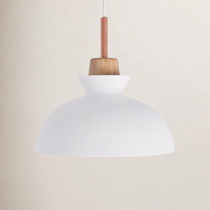 Luminaire suspendu en forme de dôme à 1 lumière Ozma, Blanc