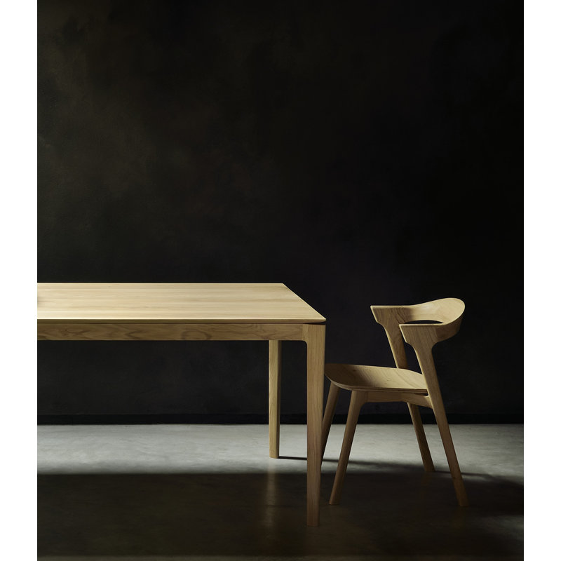 Bok Solid Wood Dining Table, Varnished Oak, 30"H x 71"L x 35.5"W