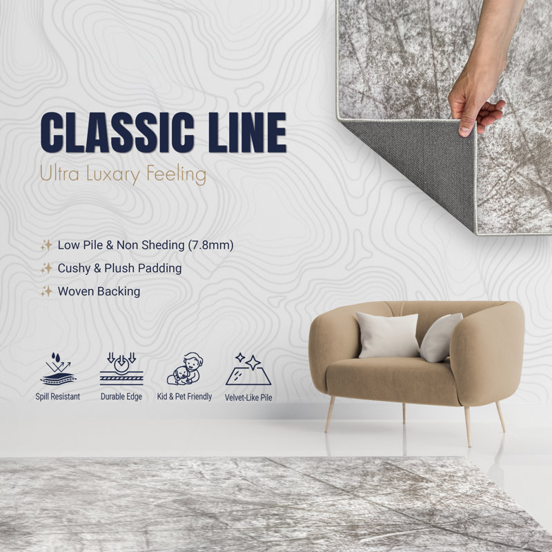 Tapis brun soyeux et moelleux, Rond 3 pi