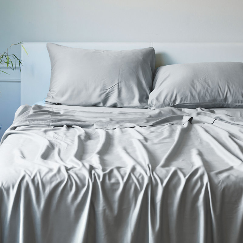 Ensemble de draps BedVoyage - 100% viscose de bambou - Froid et léger, Double, Pierre