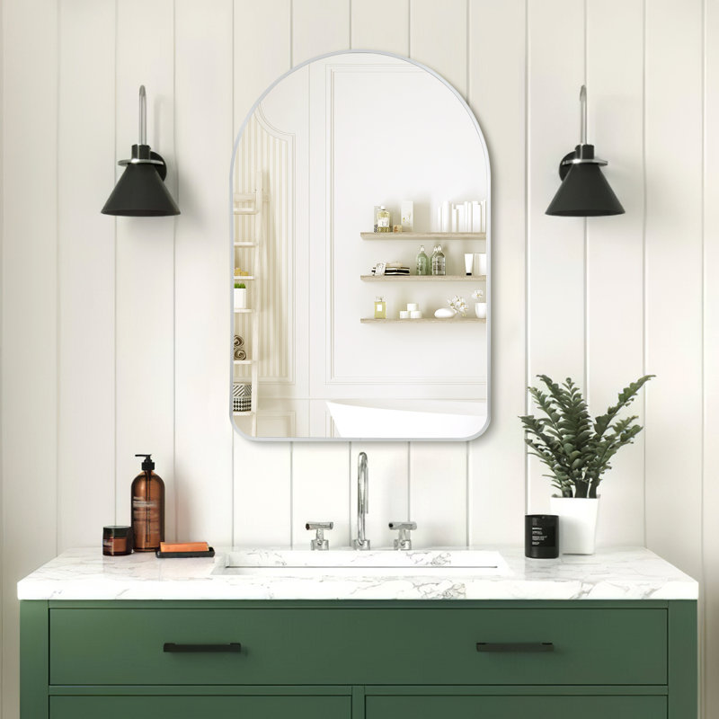 Namah Metal Wall Mirror, Silver