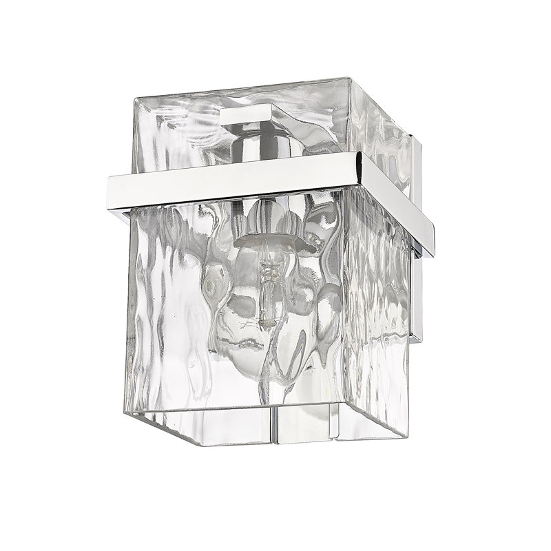 Arzie Steel Flush Mounted Sconce, Chrome