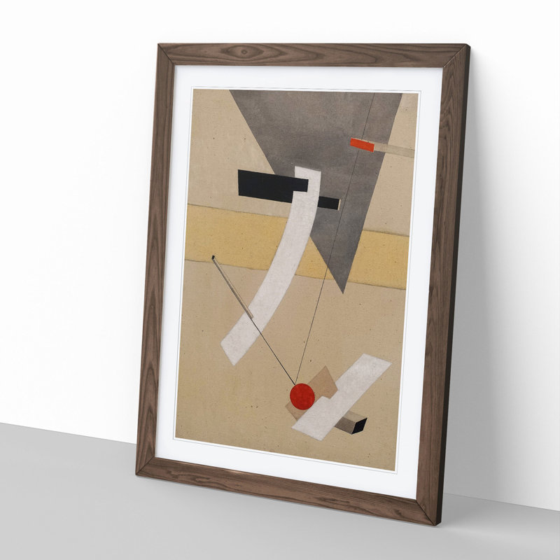 Proun 12E by El Lissitzky - Picture Frame Painting, 48cm H x 36cm W x 2cm D, Walnut Framed