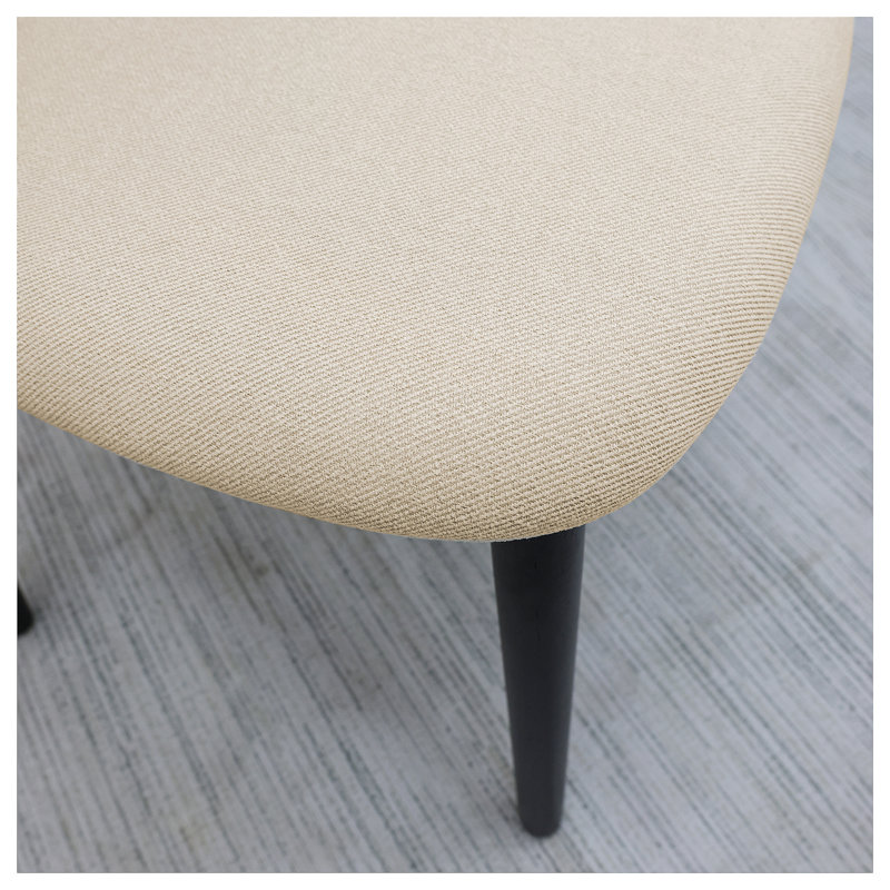 Ensemble de 4 chaises sans accoudoirs, 4, Beige, Noir