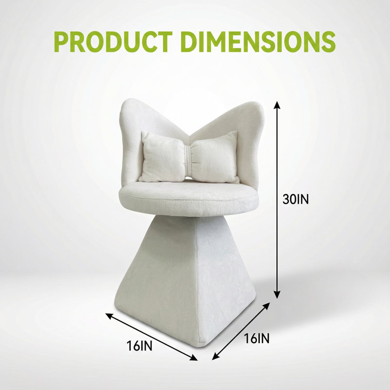 Élégante chaise d'appoint pivotante en velours avec dossier papillon pour des sièges polyvalents pour la maison et le commerce
