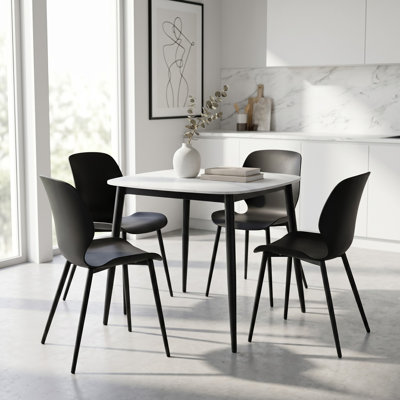 Westhope 5-Piece Dining Set, Square Table & Four Plastic Chairs