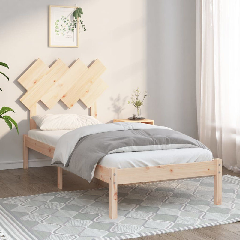 Bed Frame Solid Wood, natural, Single (3')