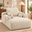 Chaise longue surdimensionnée Velquorisse de 182 cm (71,7 po) en velours côtelé avec deux porte-gobelets, une poche de rangement, des coussins et aucun assemblage requis-1830991842