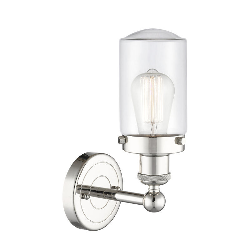 Cantril Armed Sconce, Clear, Polished Nickel