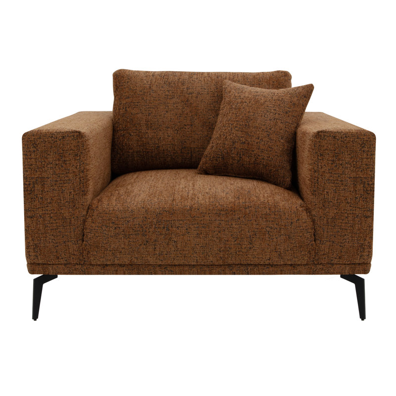 Upholstered Chenille Accent Chair, Orange