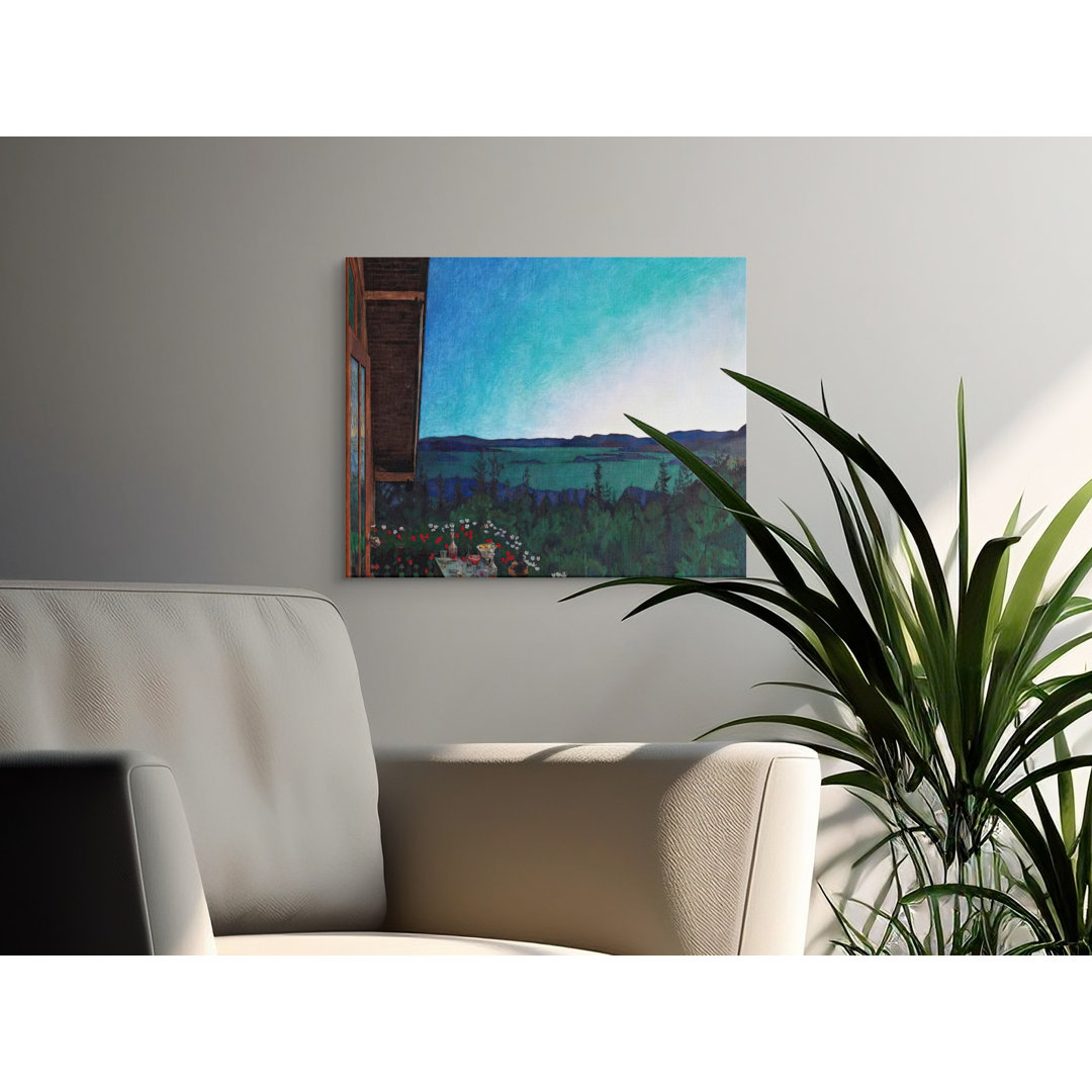 Moody Lakeside Balcony View Canvas Print