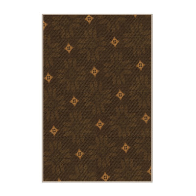 Tapis 100% orange à motif lavable à la machine 3614