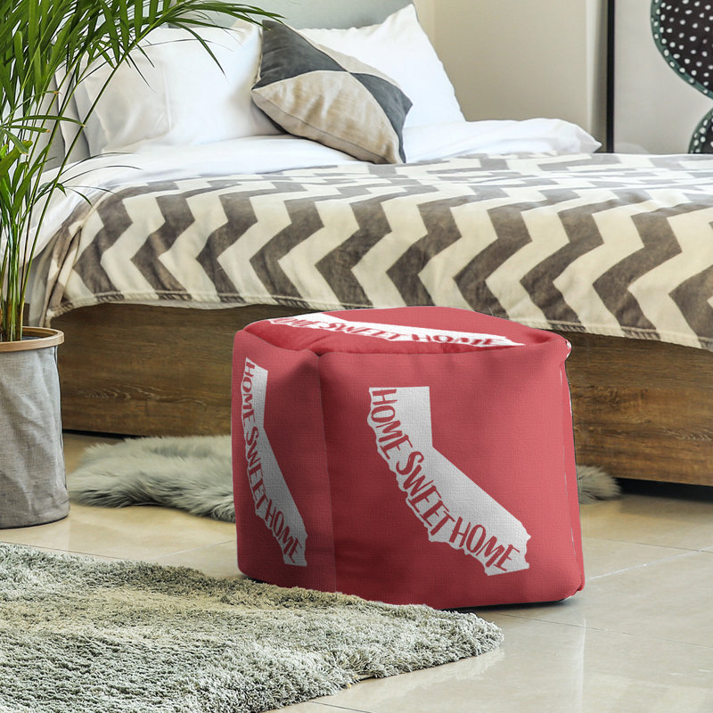 Repose-pieds cube en californie, home, Rouge