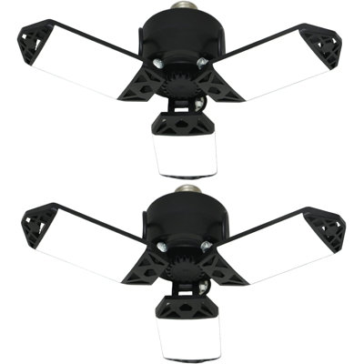 Ampoule à DEL 80W pour garage, 8000LM 5000K à 3 panneaux de plafond déformables, base E26, ampoule à DEL haute intensité IRC non-gradable RA80 pour garage entrepôt, 1 paquet