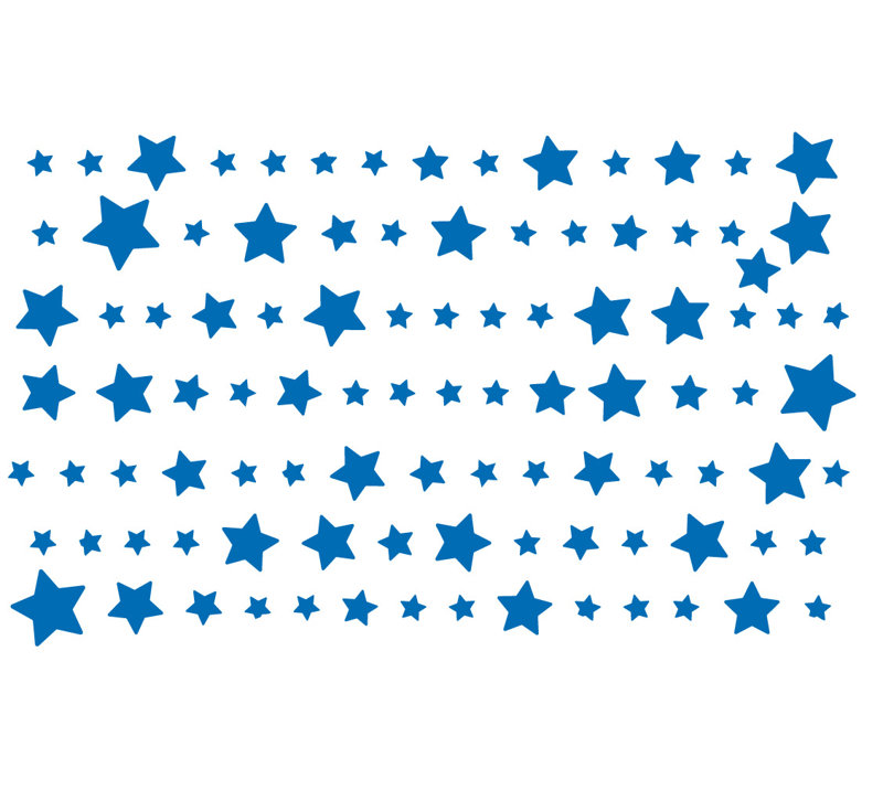Décalcomanie murale nuit starry, H 22 po x l 36 po x P 0,01 po, Bleu azur