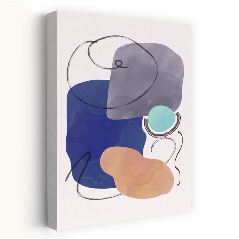 Abstract Fluid Shapes Abstract Modern Wall Art Print, 152.4cm H x 101.6cm W