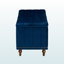 Banc de rangement avec repose-pieds capitonné en tissu bleu marine Mosa, H 18,48 po x l 41,49 po x P 16,59 po