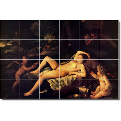 4.25" X 4.25"25.5" X 17"Set Of 24-25.5" X 17" Ceramic William Bradford Landscape Painting Decorative Mural Tile W01011: 4.25" X 4.25" (Set Of 24)