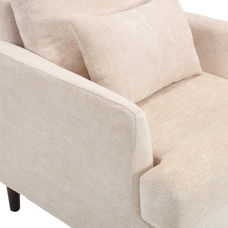 Denzal Upholstered Armchair, Beige Chenille