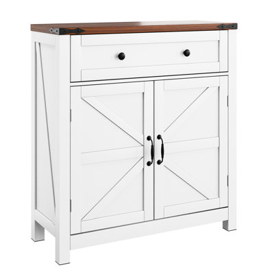 Freestanding Dining Room Storage Cabinet - Particle Board & With 2 Doors And Shelf Mid-Century Modern Console Adjustable Drawer For Entryway Decor