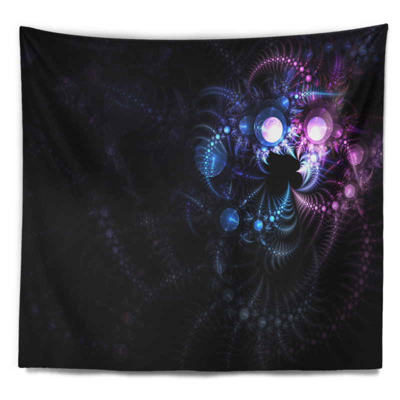 Motif floral à motif floral coloré en tapisserie foncé, H 50 po x l 60 po