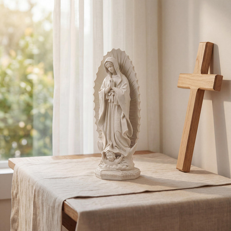 Sculpture vierge en résine faite à la main 11,8 po
